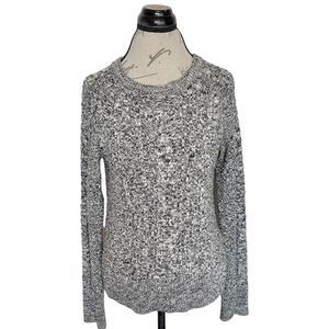 Gap Womens Sweater Size Small Ribbed Neckline Gray Preppy Cable Knit Long Sleeve